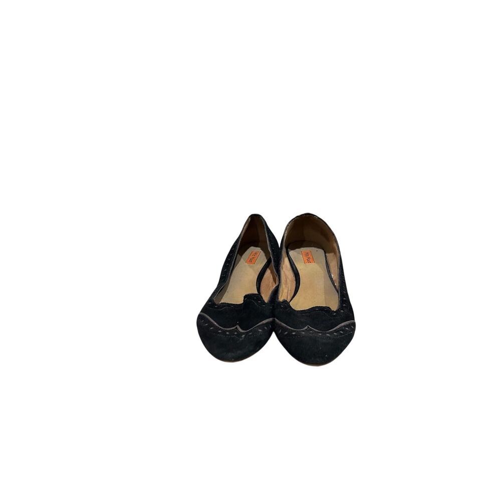 Miz Mooz Black Suede Scalloped Ballet Flats | Women’s Slip-On Shoes